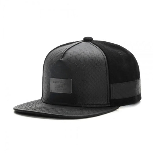 Metal Leather Patch Unisex Casual Snapback Cap
