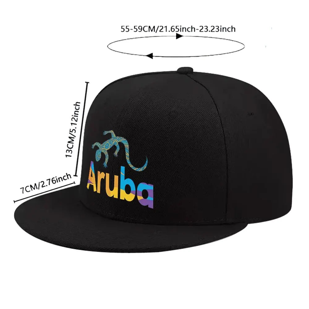 Aruba Lizard Geometric Pattern Casual Snapback Cap