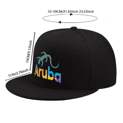 Aruba Lizard Geometric Pattern Casual Snapback Cap