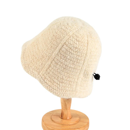 Women Adjustable Knitted Winter Bucket Hat