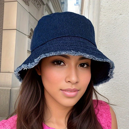 Trendy Bucket Hat Fisherman Bucket Hat Solid Color Retro Style