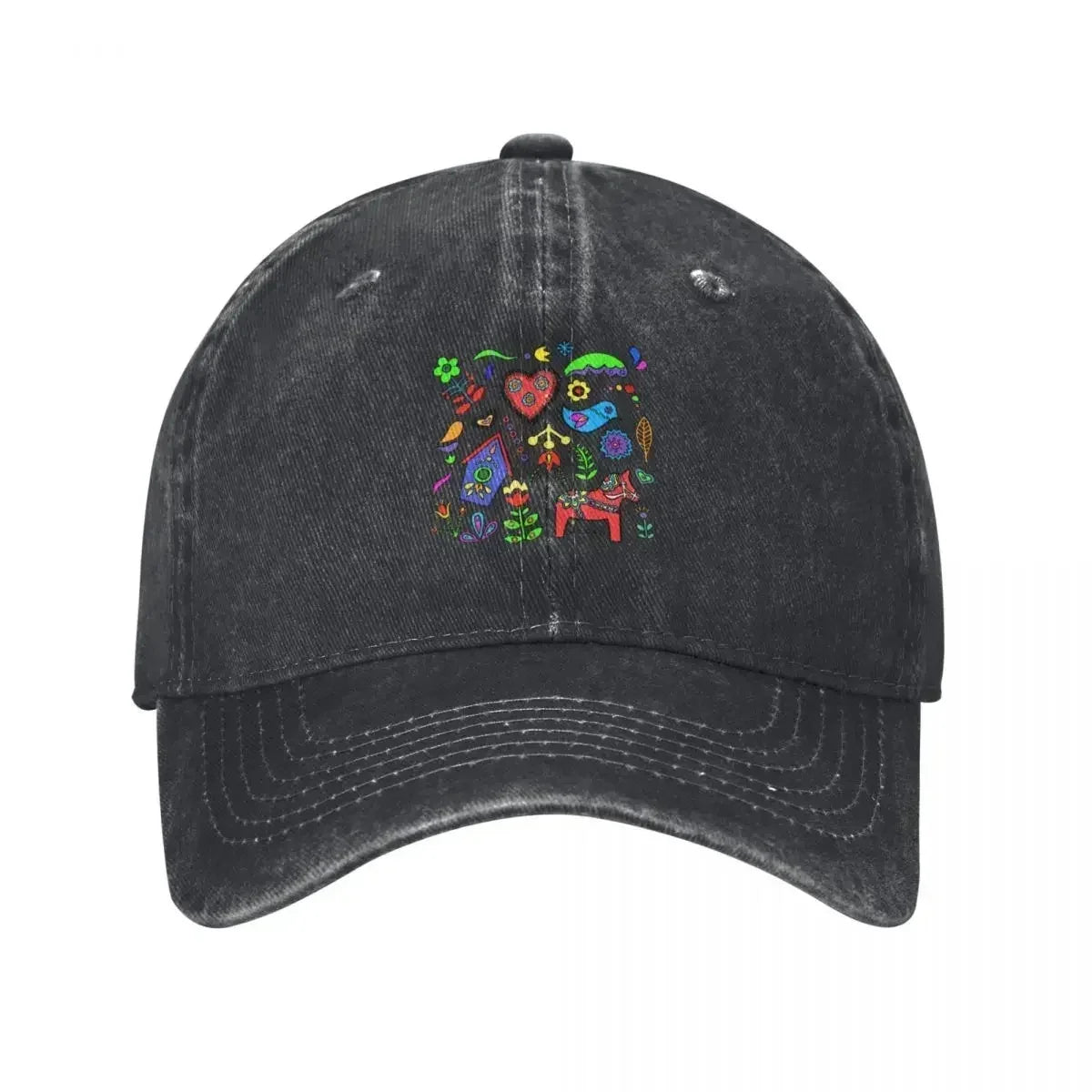 Swedish Folk Art Designer Graphic Baseball Cap