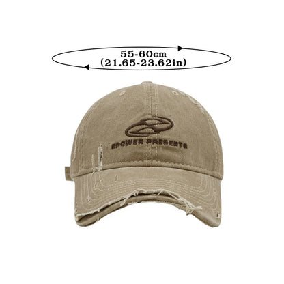 Vintage Hole Baseball Caps Man Streetwear Fashion Print Adjustable
