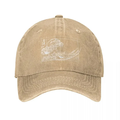 Hokusai Fibonacci Golden Ratio Baseball Cap