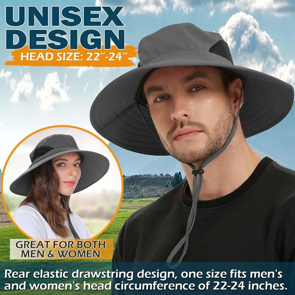 Foldable Adjustable Wide Brim Fishing Bucket Hat