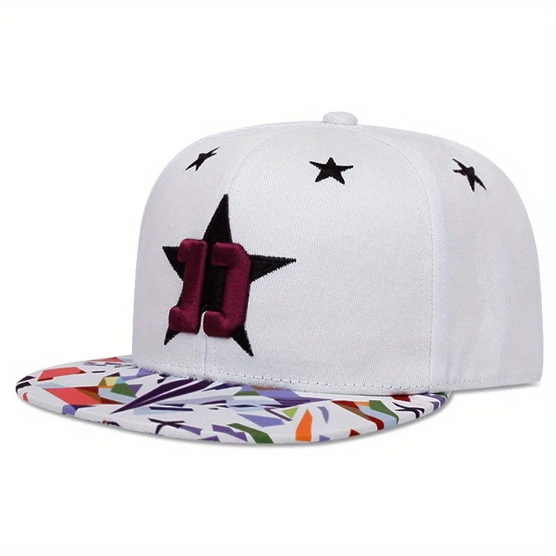 Unisex Letter Embroidered Adjustable Hip-Hop Snapback Cap