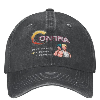 Contra Gaming Video Game Distressed Washed Baseball Cap Hat