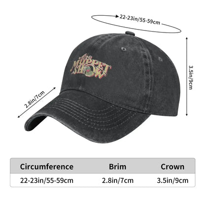 Vintage Frog Cartoon Distressed Denim Baseball Cap Hat