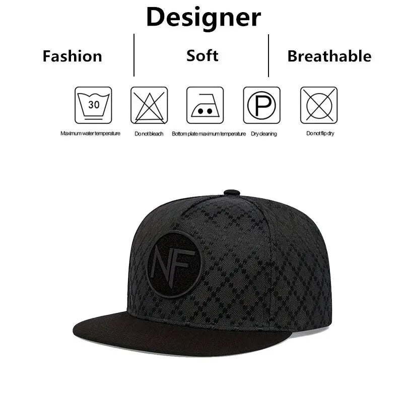 NF Letter Embroidered Hip-Hop Snapback Cap