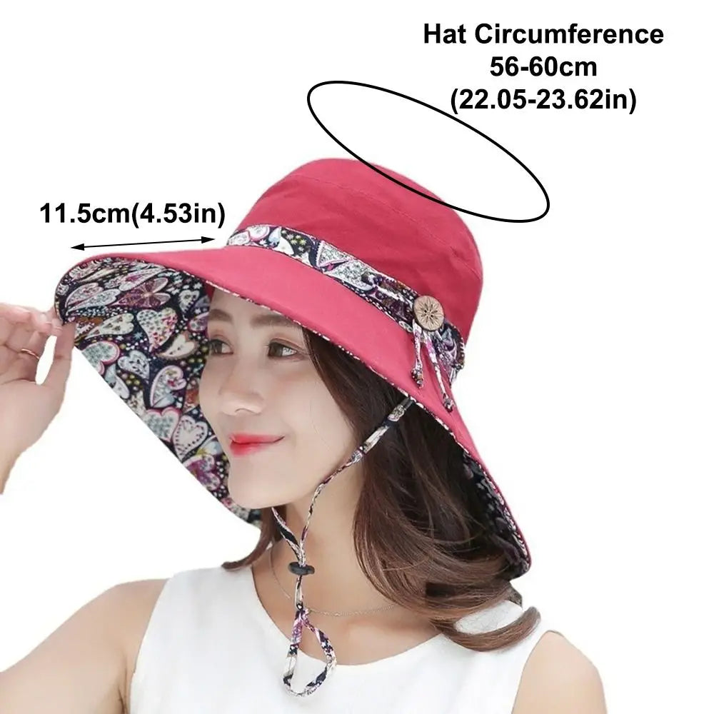 Reversible Foldable Wide Brim UV Protection Bucket Hat
