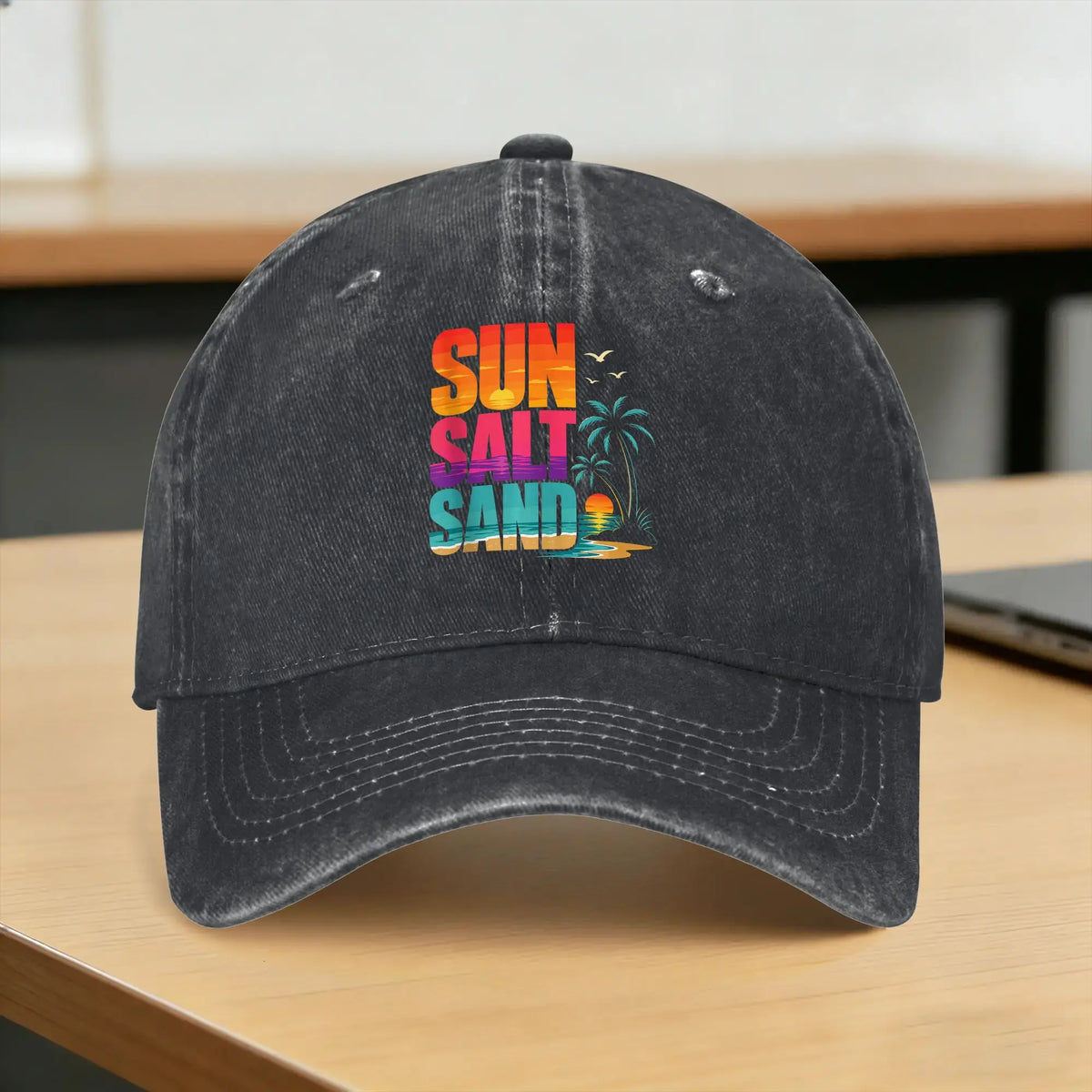 Sun Salt Sand Tropical Beach Vacation Baseball Cap