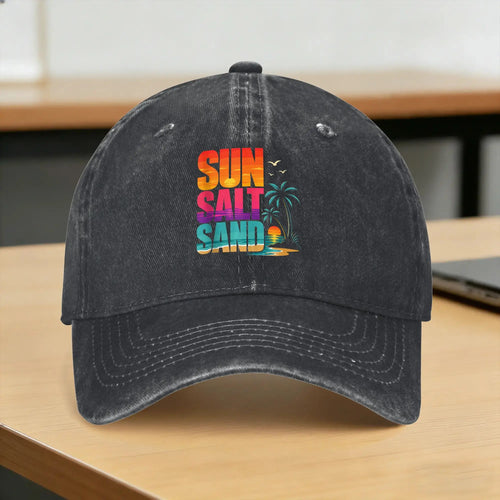 Sun Salt Sand Tropical Beach Vacation Baseball Cap