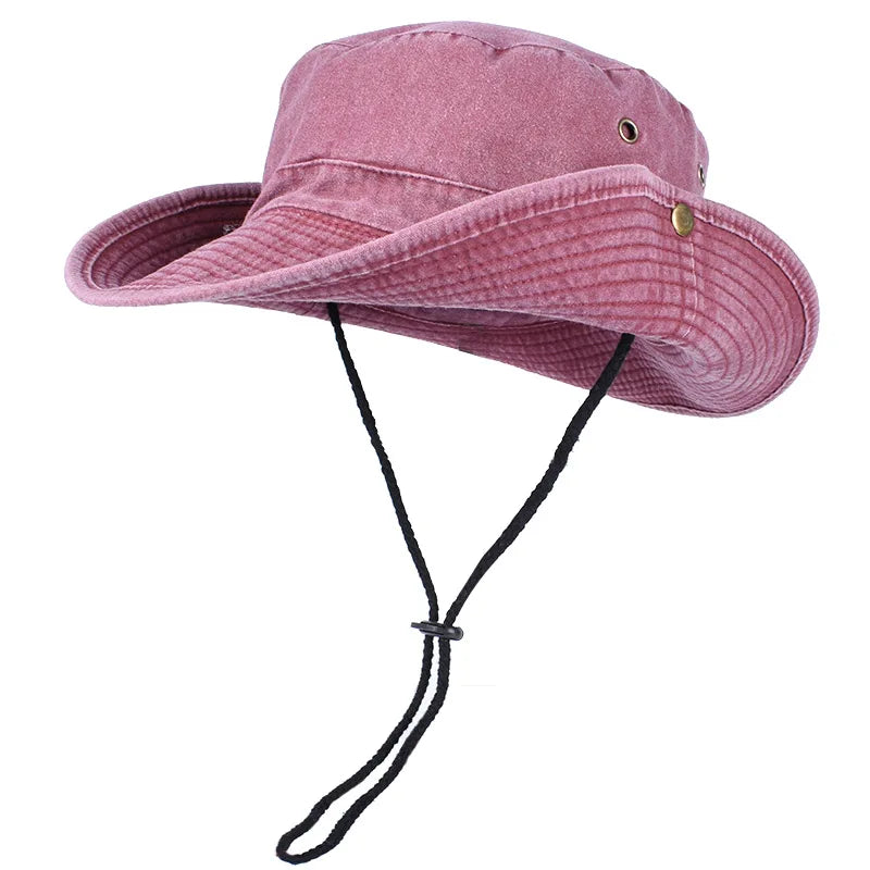 Summer Bucket Hats 2026 Outdoor Sun Hat Woman Solid Cotton About 58cm