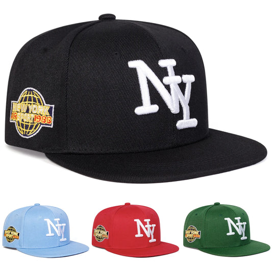 Unisex NY Letter Embroidered Hip-Hop Snapback Cap