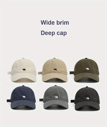 Stylish Bear Embroidered Baseball Cap Sun Protective