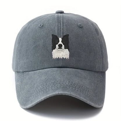 Border Collie Camping Baseball Cap