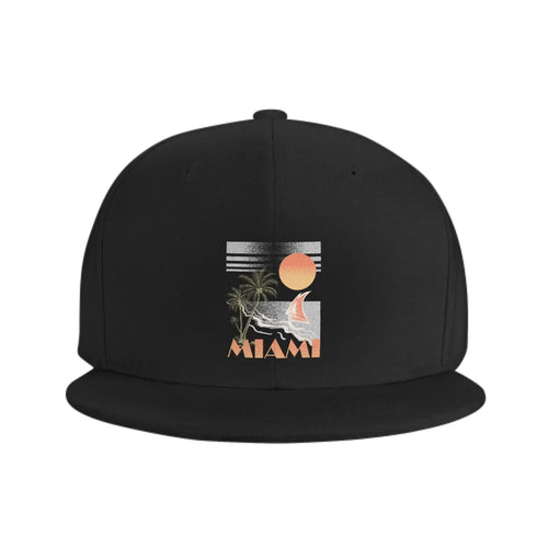 Miami Sunshine Retro Black Snapback Cap
