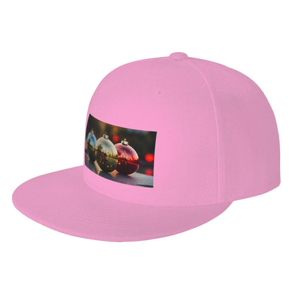 Christmas Holiday Decorative Balls Flat Brim Snapback Cap