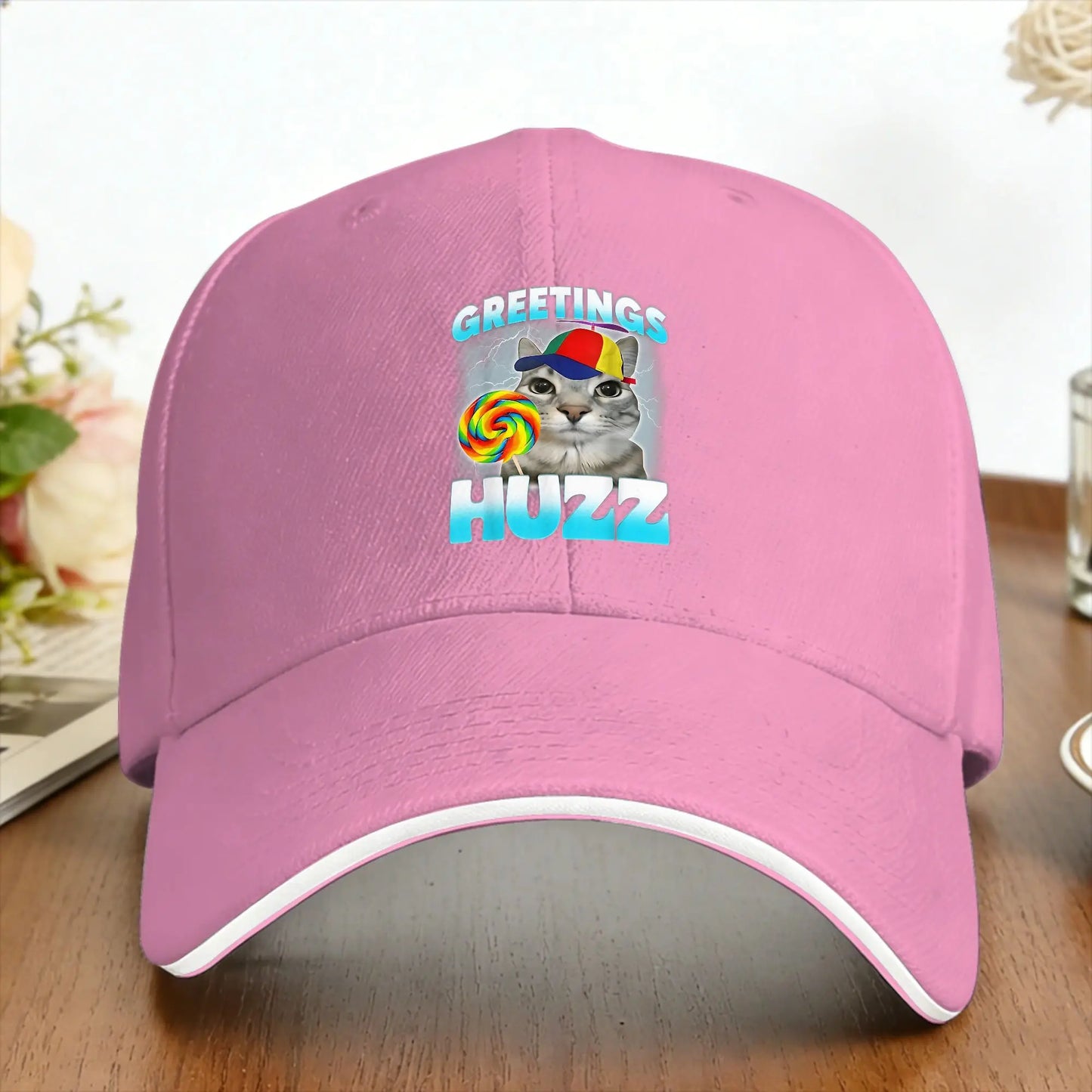 Greetings Huzz Cat Meme Outdoor Trucker Baseball Cap