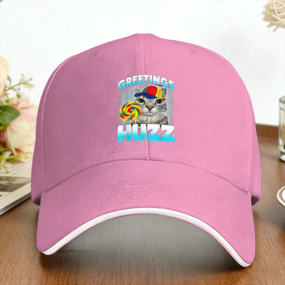Greetings Huzz Cat Meme Outdoor Trucker Baseball Cap