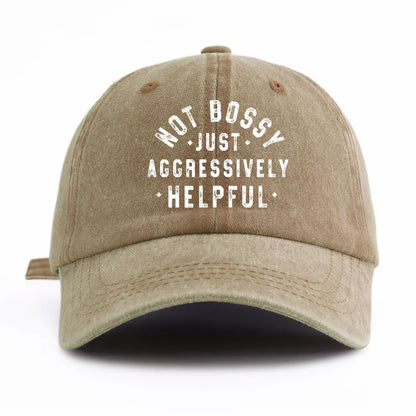 Not Bossy Washed Baseball Cap Retro