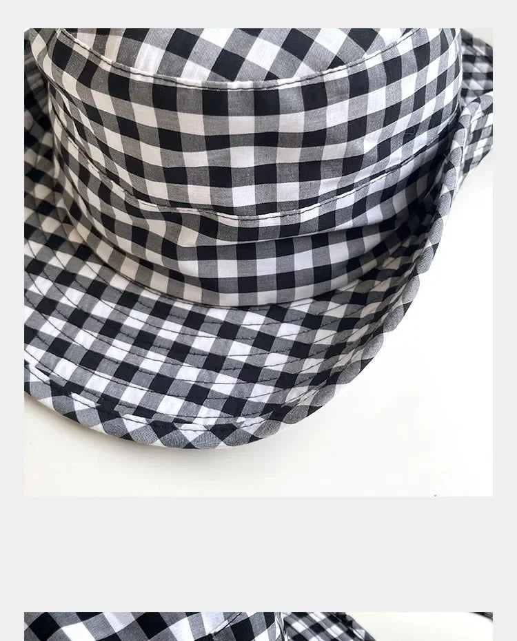 Black Dot Bucket Hats Women Versatile Sweet