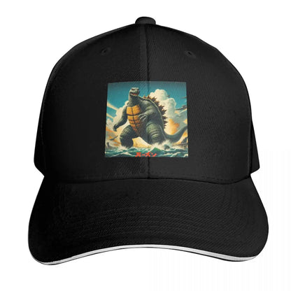 Vintage Gamera Japanese Poster Curved Brim Baseball Cap