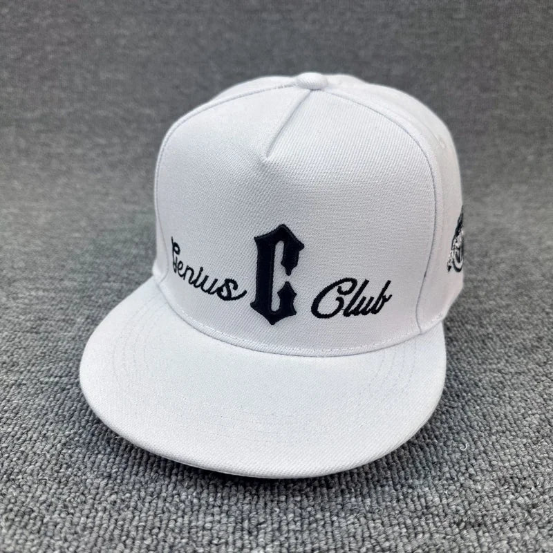 Luxury Unisex Letter Embroidered Flat Brim Snapback Cap