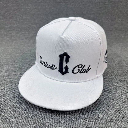 Luxury Unisex Letter Embroidered Flat Brim Snapback Cap