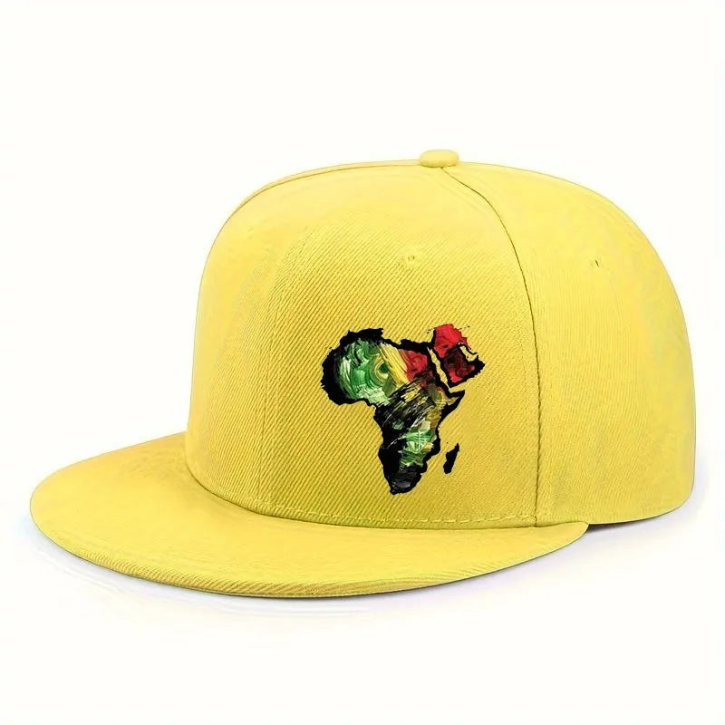 Africa Map Rasta Snapback Cap