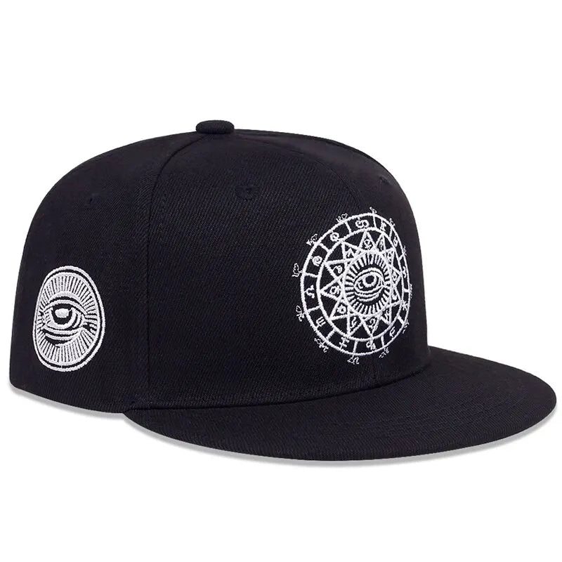 Eyes Letter Embroidered Hip-Hop Adjustable Snapback Cap