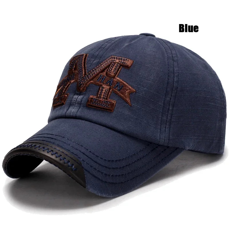 Spring And Autumn Washed Hats Mens Casual Old Baseball Caps Outdoor Embroidered Sun Hats