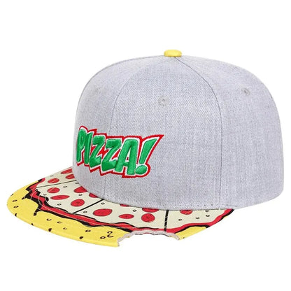 Eye Pizza Embroidered Hip-Hop Snapback Cap