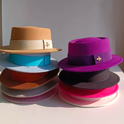 Pork Pie Hat 4.5cm Wide Brim Fedora Hat Men's Fashion