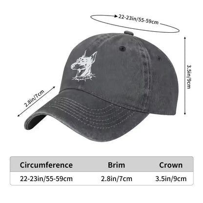 Doberman Washed Denim Street Baseball Cap
