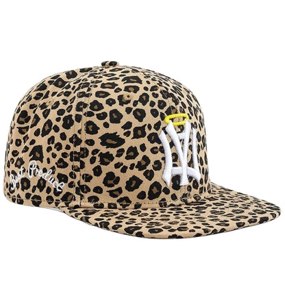 NA Letter Wing Embroidered Unisex Flat Brim Snapback Cap