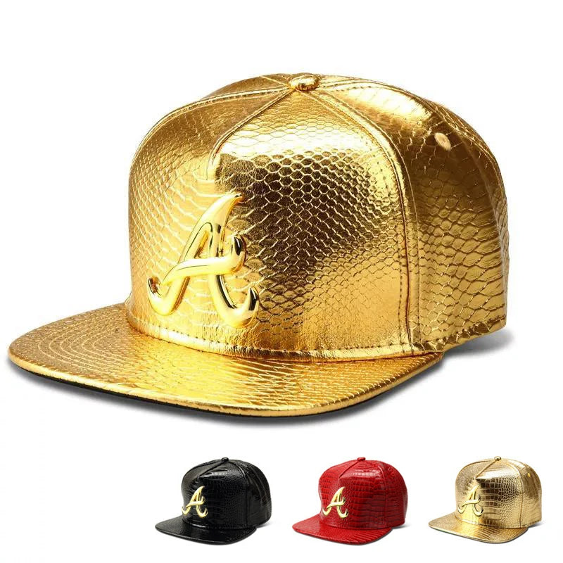 Crocodile Texture PU Leather Hip-Hop Snapback Cap