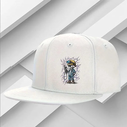 Electrician Skull Graphic Adjustable Snapback Cap