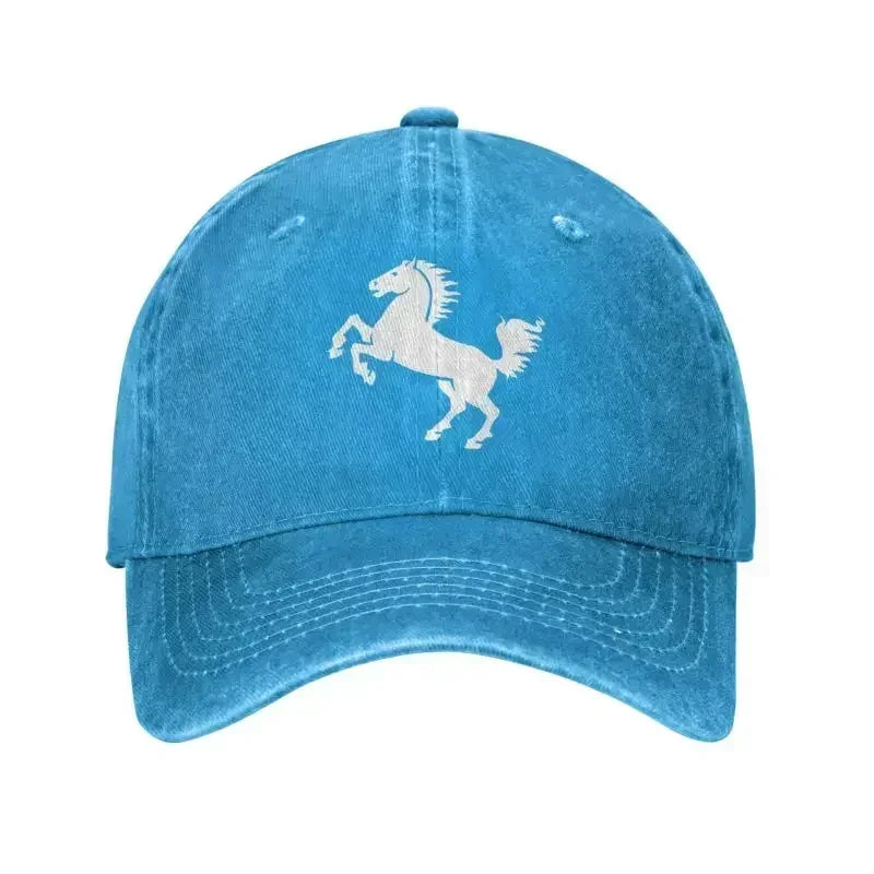 Punk White Horse Baseball Cap Unisex