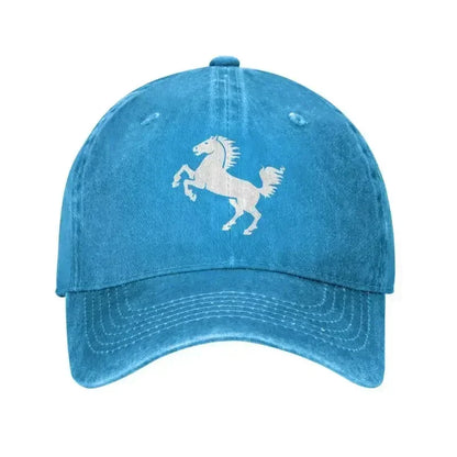 Punk White Horse Baseball Cap Unisex