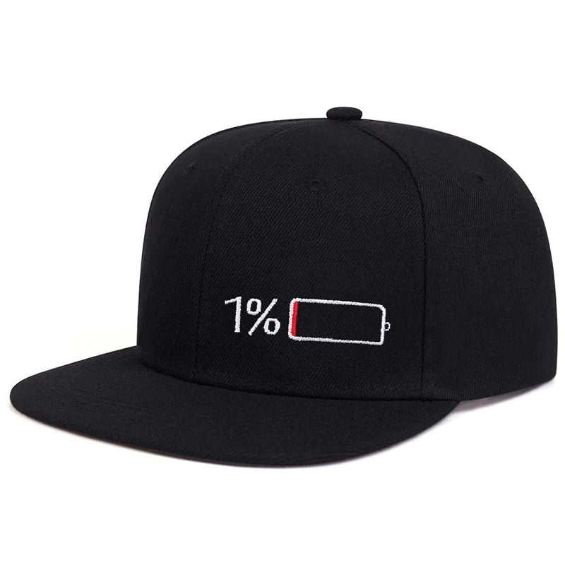 Battery Embroidered Hip-Hop Snapback Cap