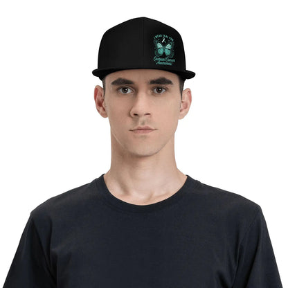 Ovarian Cancer Ribbon Snapback Cap Hat