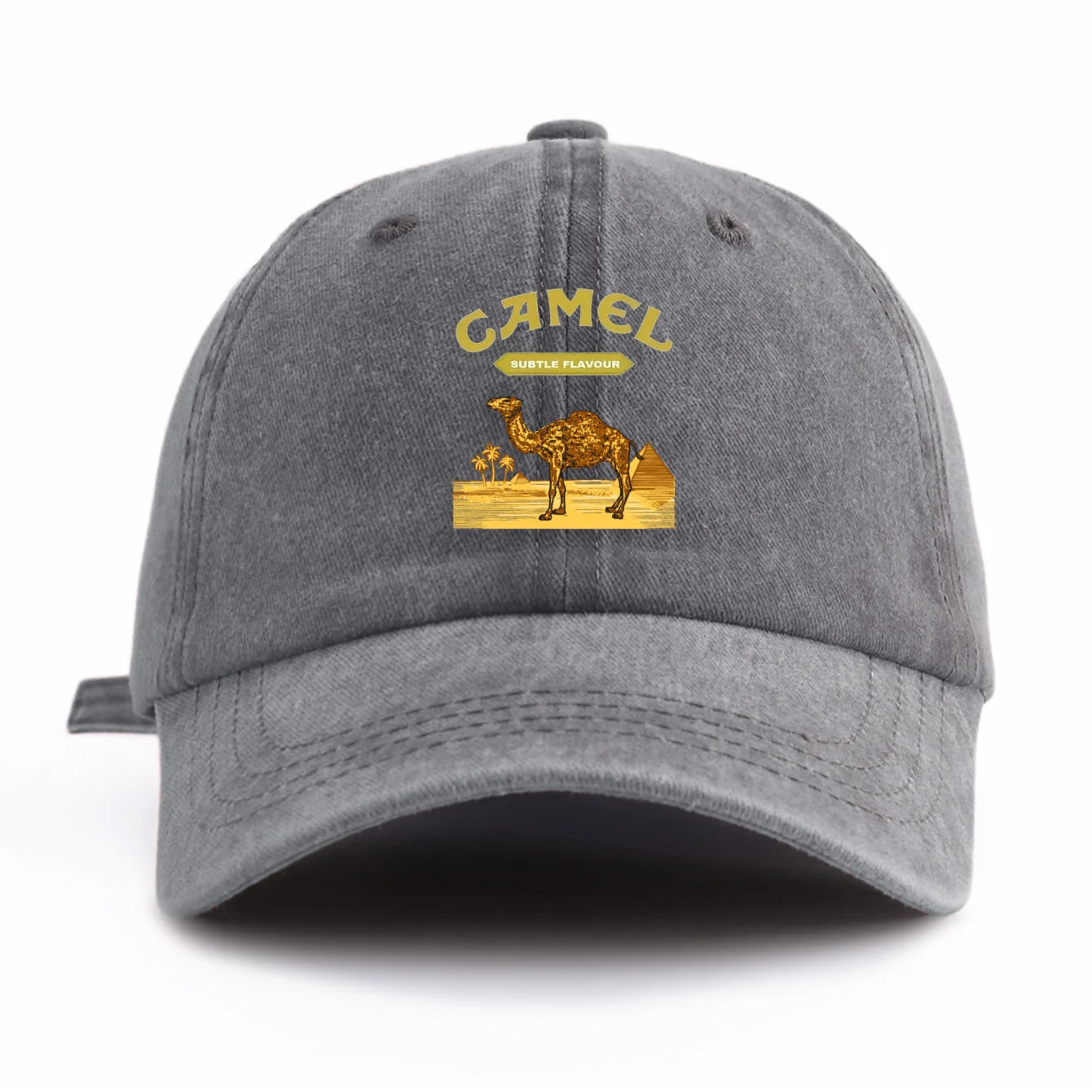 Camel Print Washed Vintage Baseball Cap