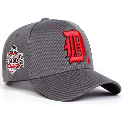 Unisex Gothic D Letter Embroidery Side Baseball Caps