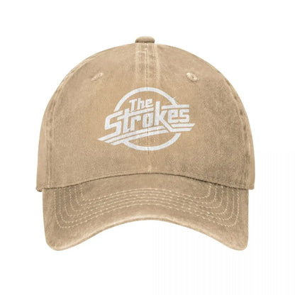 Strokes Rock Music Washed Baseball Cap