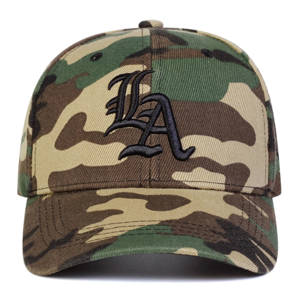 Unisex Gothic LA Embroidery Camouflage Baseball Caps