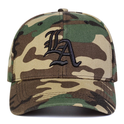 Unisex Gothic LA Embroidery Camouflage Baseball Caps