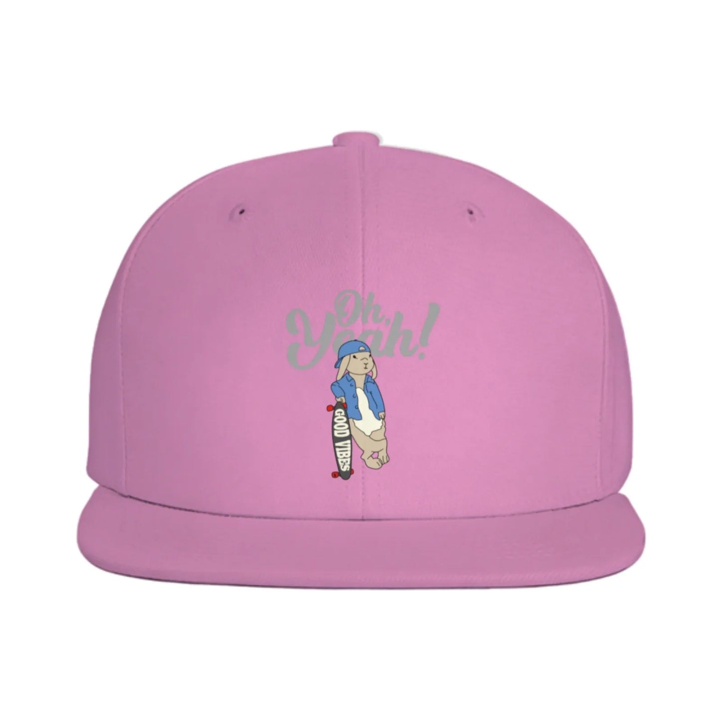 Oh Yeah Skater Rabbit Graphic Snapback Cap