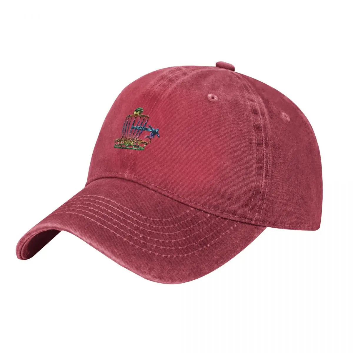 Psychedelic Disc Golf Basket Art Baseball Cap