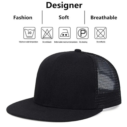 Unisex Minimalist Mesh Hip-Hop Snapback Cap